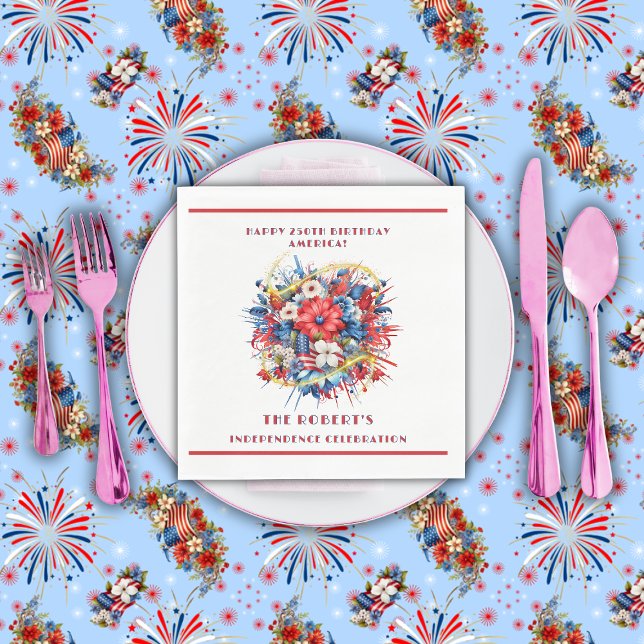 Happy 250th Birthday America's Celebration Napkin (Creator Uploaded)