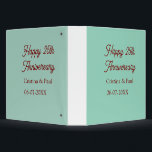 Happy 25th aniversary green mauve pastel boho retr binder<br><div class="desc">design</div>