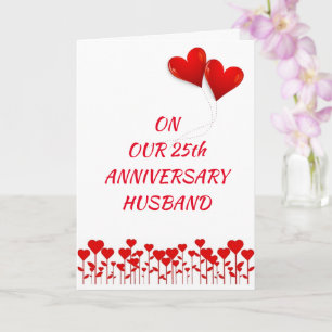 **HAPPY 25th ANNIVERSARY HUSBAND** CELEBRATE "US" Card