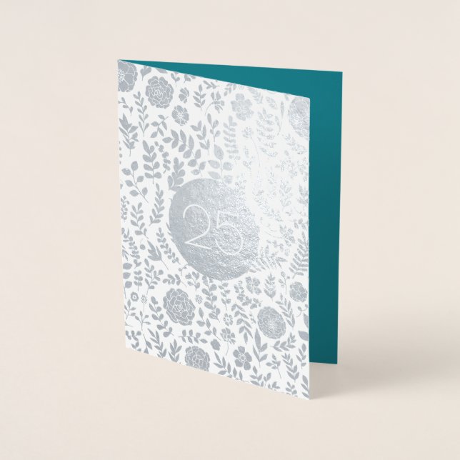 Happy 25th Anniversary Luxury Foil Card (Front)