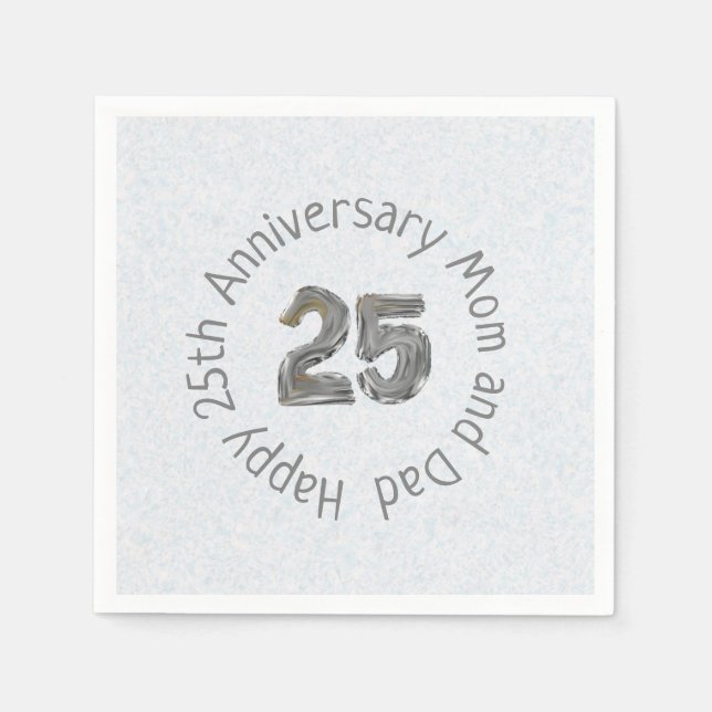 Happy 25th Anniversary Mom and Dad Classic  Napkin (Front)