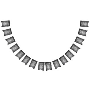 Happy 25th anniversary on chalk board bunting flags