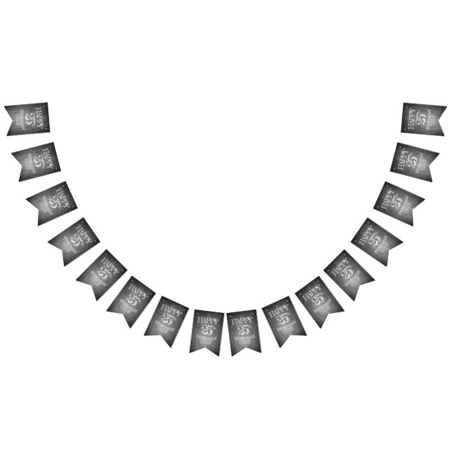 Happy 25th anniversary on chalk board bunting flags (All)