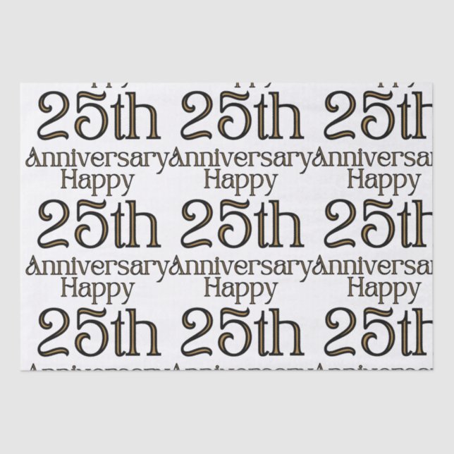 Happy 25th Anniversary Tissue Paper (Front)