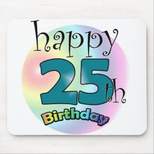 Happy 25th birthday (blauw) mouse pad