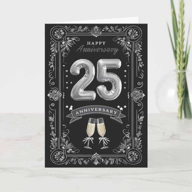 Happy 25th Wedding Anniversary Card (Front)