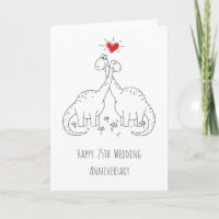 Happy 25th Wedding Anniversary Couple Dinosaurs