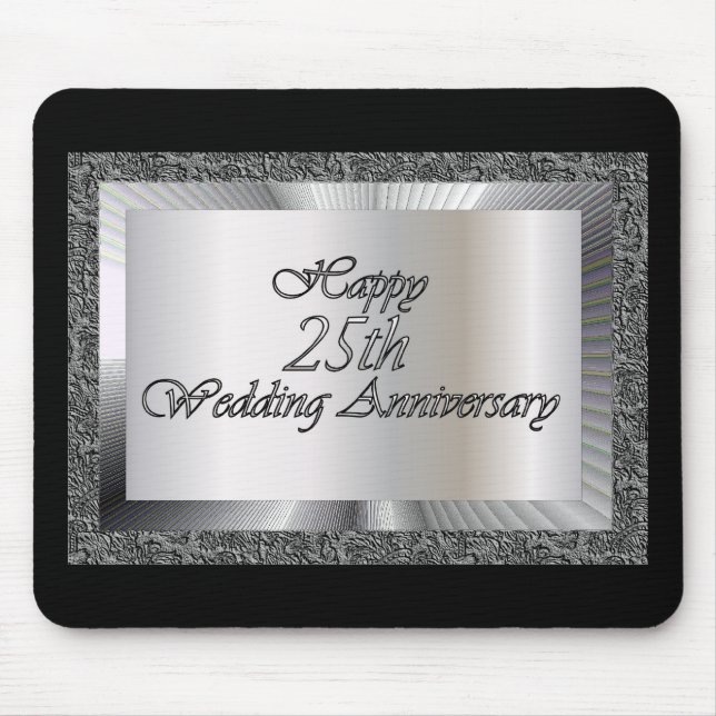 Happy 25th Wedding Anniversary Mouse Pad (Front)