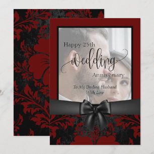 Happy 25th wedding anniversary traditional photo invitation