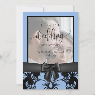 Happy 25th wedding anniversary traditional photo invitation