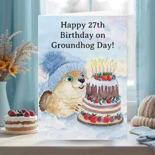 Happy 27th Groundhog Day Birthday Card