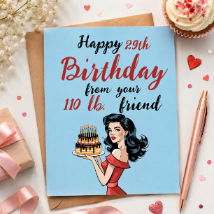 Happy 29th Birthday from Your 110 lb Friend Funny  Invitation