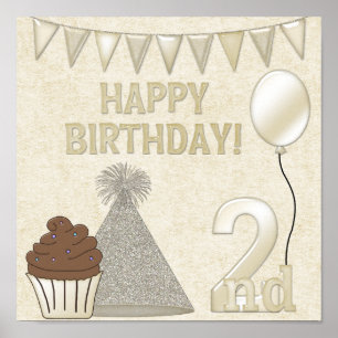 Happy 2e Anniversaire Poster Imprimer