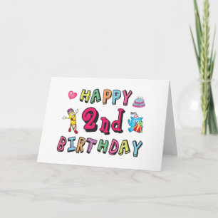 Happy 2nd Birthday. 2 year b-day. Card