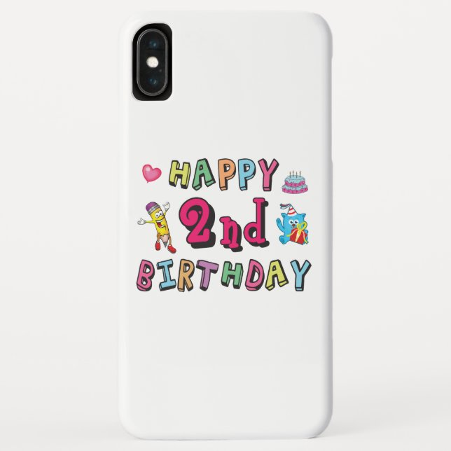 Happy 2nd Birthday. 2 year b-day. Case-Mate iPhone Case (Back)