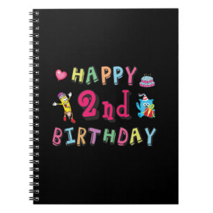 Happy 2nd Birthday. 2 year b-day. Notebook