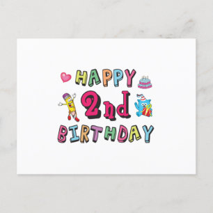 Happy 2nd Birthday 2 year b-day surprise Postcard