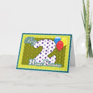Happy 2nd Birthday Balloons with Big 2nd Birthday Card