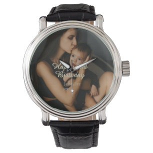 Happy 2nd birthday kids baby mother yellow gray na watch