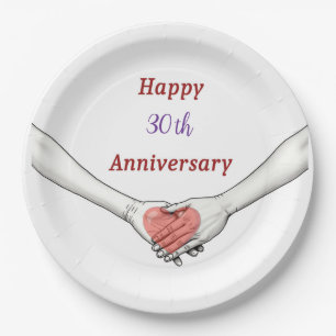 Happy 30th Anniversary Paper Plate