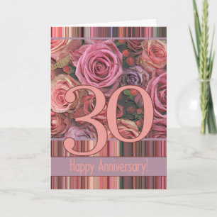 Happy 30th Anniversary roses Card