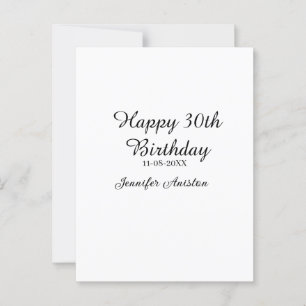 Happy 30th birthday add name date stylish simple  postcard