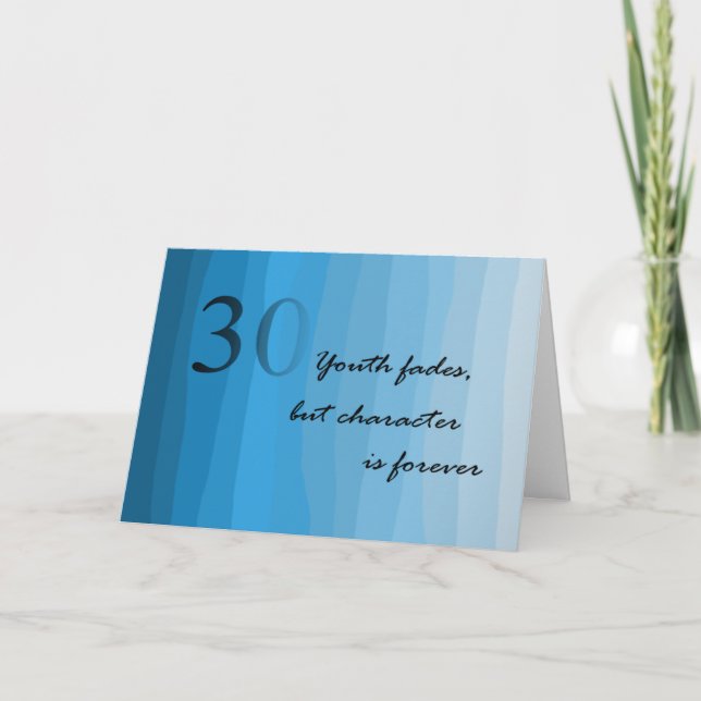 Happy 30th Birthday Blues Card (Front)
