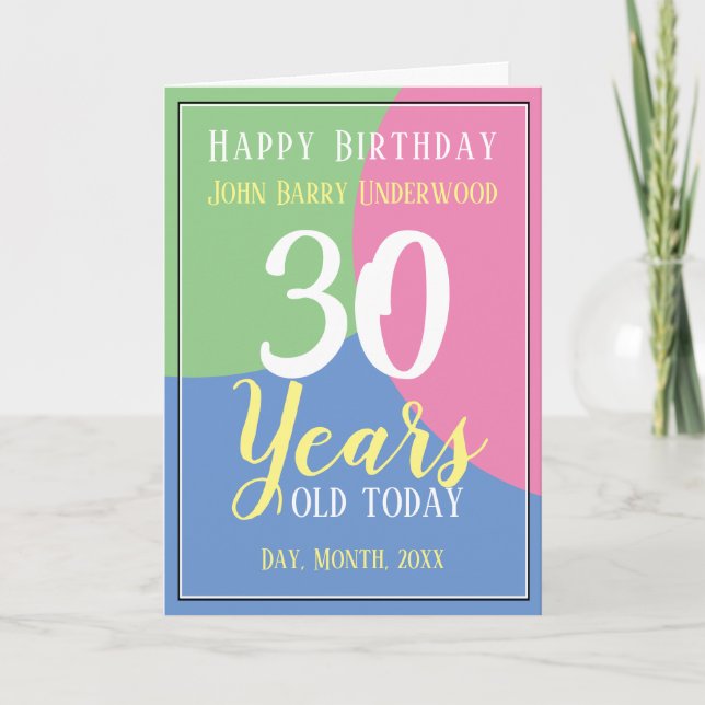Happy 30th Birthday Card (Front)