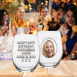 Happy 30th Birthday Daughter Name & Photo Stemless Wine Glass<br><div class="desc">A cute fun personalized 30th birthday stemless wine glass. Celebrate this milestone birthday with a practical personalized keepsake for you daughter. To edit the text and change the photo click on the personalize button.</div>