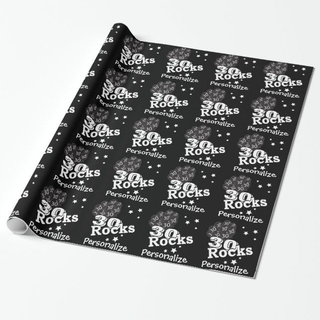 Happy 30th Birthday | DIY Text Wrapping Paper (Unrolled)