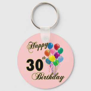 Happy 30th Birthday Gifts and Birthday Apparel Keychain