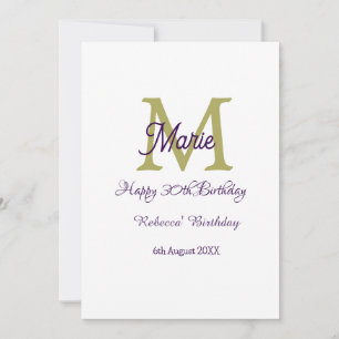 Happy 30th Birthday goldenadd name monogram modern Invitation