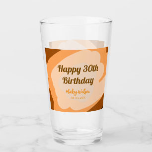 Happy 30th birthday rustic wooden Halloween fall b Glass