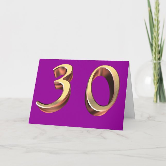Happy 30th Birthday thirties thirrty 30 30th Card (Front)