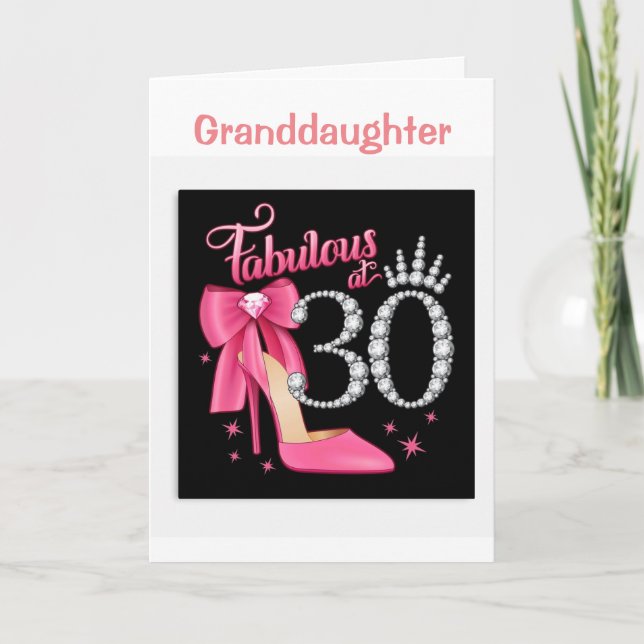 HAPPY *30th BIRTHDAY TO  YOU *GRANDDAUGHTER* Card (Front)