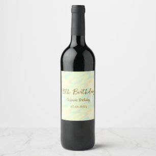 Happy 30th birthday yellow orange watercolor moder wine label