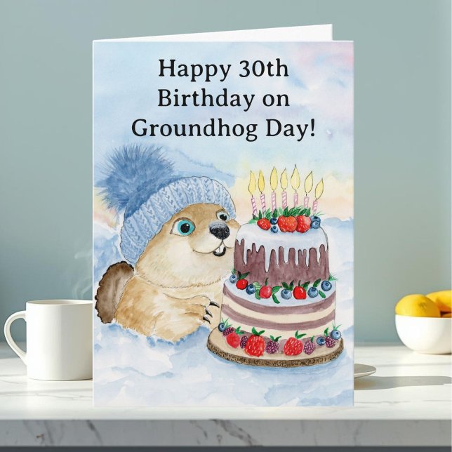  Happy 30th Groundhog Day Birthday  Card (Creator Uploaded)