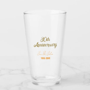 Happy 30th wedding anniversary golden orange vinta glass