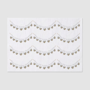 Happy 30th Wedding Anniversary pearl heart bunting Tissue Paper