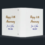 Happy 30th wedding anniversary royal blue golden s binder<br><div class="desc">Design</div>