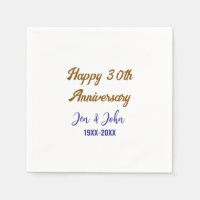 Happy 30th wedding anniversary royal blue golden s