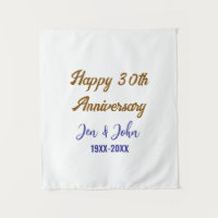 Happy 30th wedding anniversary royal blue golden s