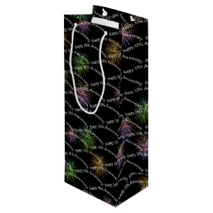 Happy 35th Anniversary Fireworks  Wine Gift Bag