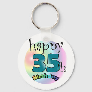 Happy 35th Birthday (blauw) Keychain