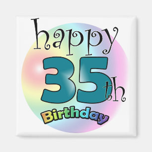 Happy 35th Birthday (blauw) Magnet