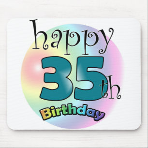 Happy 35th birthday (blauw) mouse pad