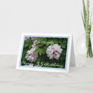 Happy 35th Birthday Customizable w/ Peonies Card