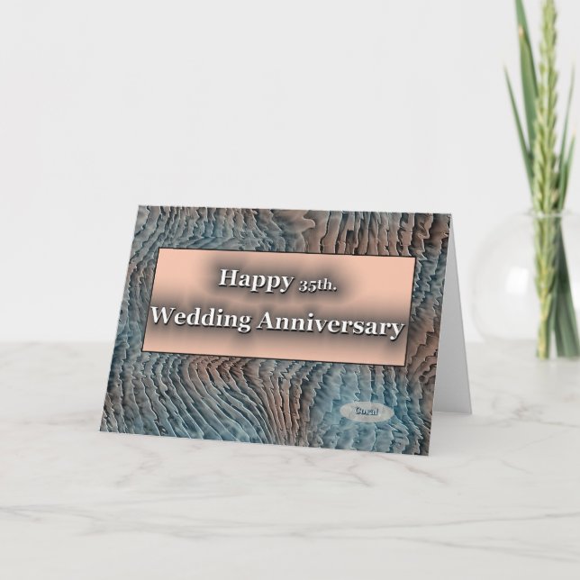 Happy 35th. Coral Wedding Anniversary Card (Front)