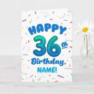 Happy 36th Birthday Card with Custom Name