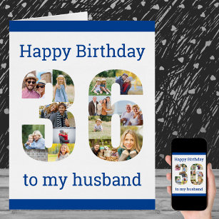 Happy 36th Birthday Husband Big 36 Photo Collage